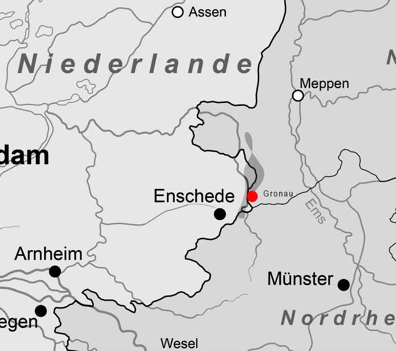 Karte Dinkelland — Dreiländereck Deutschland-Niederlande