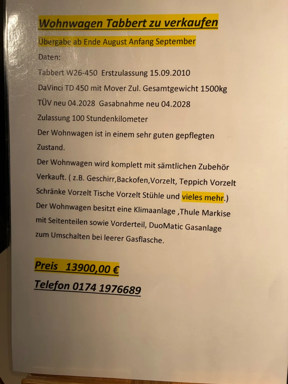 Tabbert TD 450 - Bild 11